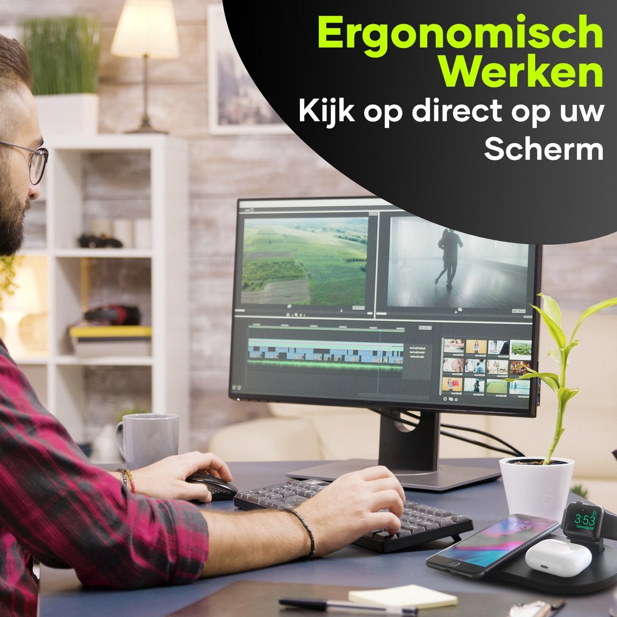 MW DO01 - 3-in-1 Drahtloses Ladegerät iPhone - Drahtloses Ladegerät - Ladestation Apple und Android