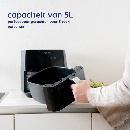 Safecourt Kitchen - Airfryer - Heißluftfritteuse - 1700W - 5L Kapazität - 40ÂºC bis 200ÂºC - Schwarz