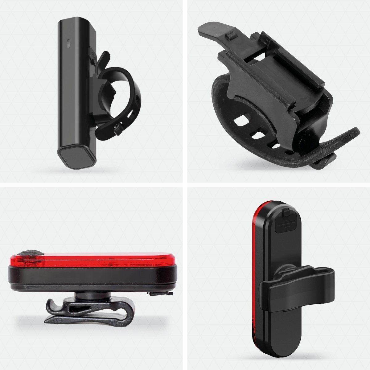 LifeGoods LED-Fahrradlicht-Set - Vorder- und Rücklicht - USB wiederaufladbar - Schwarz