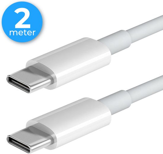 Nuvance - Usb C zu Usb C Kabel - 2 Meter - Usb-C Kabel - Schnellladegerät - 480Mb/ps Daten - Usb C Ladegerät - 60W - Weiß