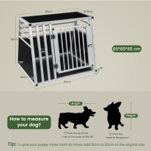 EUGAD Hundetransportbox Schwarz/Silber – 80 x 65 x 65 cm – Aluminium – L/XL