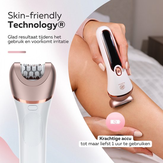 Beeperfect 7 in 1 Epilierer für Frauen - Bikini-Trimmer - Wiederaufladbar - Wasserdicht - 7 Aufsätze - weiß/rosa