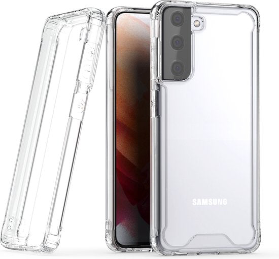 Podec Case passend für Samsung Galaxy S21 Translucent Phone Case - Anti-Shock Case Cover mit 1x Displayschutzfolie