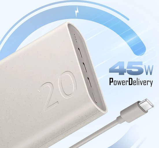 Samsung Powerbank mit Schnellladefunktion 45 W – 3x USB-C – 20.000 mAh – Beige