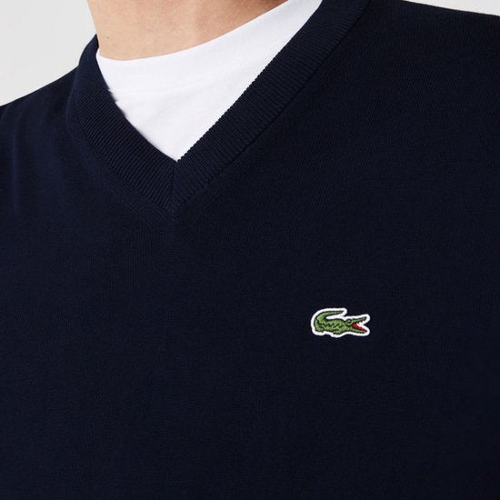 Lacoste Pullover mit V-Ausschnitt aus Bio-Baumwolle - Sporttrikots - Navy blau - Herren - Größe S