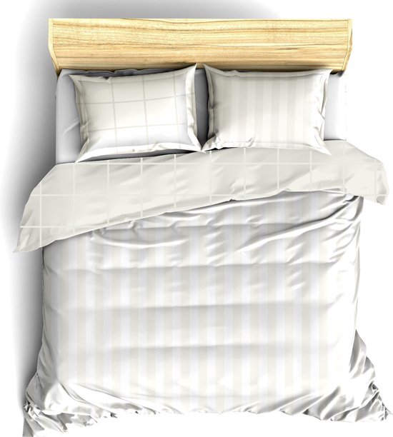 De Witte Lietaer Bettbezug aus Baumwollsatin Zygo – Einzelbett – 240 x 220 cm – Elfenbein
