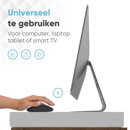 Trendfield Wireless Mouse - Wiederaufladbare Computermaus - Bluetooth - Ergonomische Maus mit Silent Click - Geeignet für alle Laptops - Schwarz