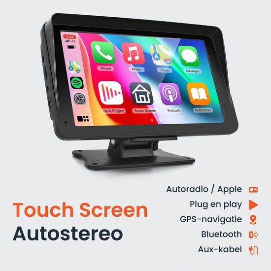 Carplay Bildschirm - Einfache Installation - Für Apple & Android Auto - Kabellos - Autoradio mit Bluetooth - Carplay Bildschirm - Mit Rückfahrkamera - Skoov