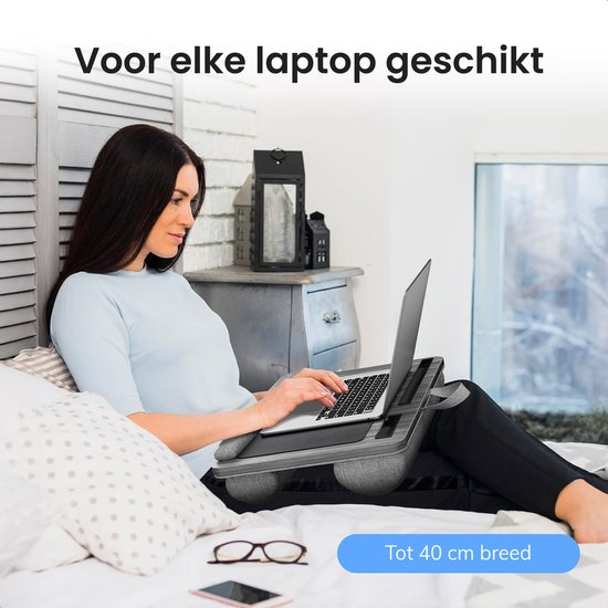 Laptop-Kissen - Schoßtisch - Verstellbar - Ständer für Heimarbeit - Betttisch - Laptop- und Tablet-Ständer - Mit Telefonständer