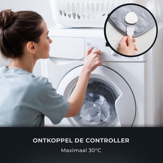 STAUS&BACH WarmWrap - Elektrisches Heizkissen (100W) mit 9 Timer- und Wärmestufen - Heizkissen 90 x 60 cm - Heizkissen für Nacken, Schulter und Rücken - Grau