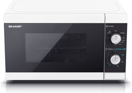Sharp YC-MG01E-W Mikrowelle mit Grill – 800 W – 20 Liter – weiß