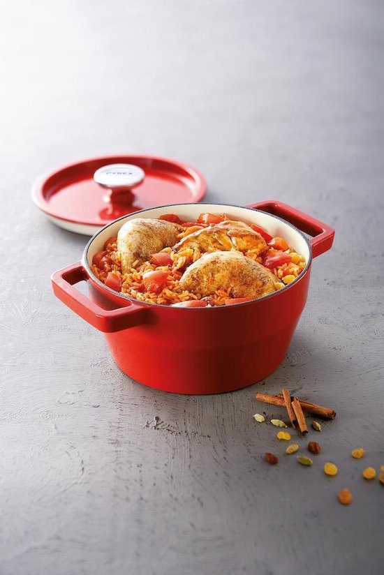 Pyrex Slowcook Gusseisentopf - Ø 24 cm - 3,6 l - Kirschrot
