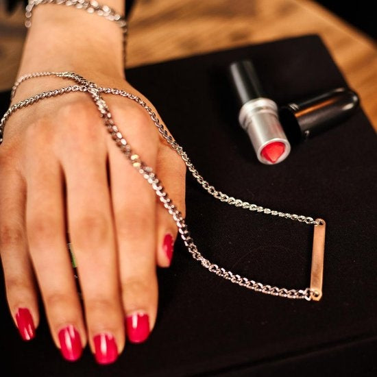 Laura Ferini Damenhalskette Facile Silver - Silberne Gliederkette mit Platte - 18K Weißgold vergoldet - Halskette - Halskette - Schmuck - Accessoires - Damenhalskette mit Anhänger