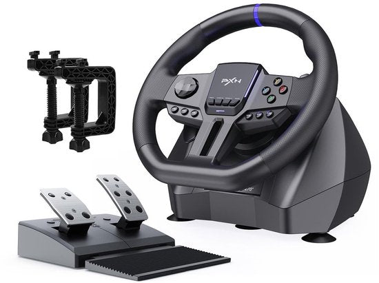 PXN – V900 Gen 2 – Rennlenkrad – Mit Pedalen und Schaltwippen – 270 / 900° – Gaming-Lenkrad – Kompatibel mit PS4 – PC – PS3 – Switch – Xbox X/S-Serie