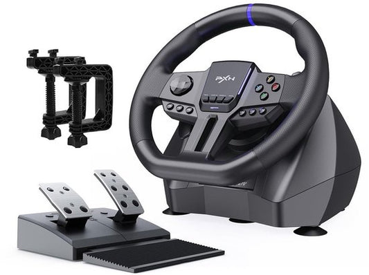 PXN – V900 Gen 2 – Rennlenkrad – Mit Pedalen und Schaltwippen – 270 / 900° – Gaming-Lenkrad – Kompatibel mit PS4 – PC – PS3 – Switch – Xbox X/S-Serie