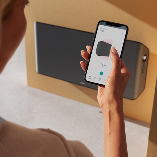 Duux Edge 1500W Smart Konvektor-Heizung - Elektrische Heizung - Elektrische Heizung Bad, Wohnzimmer, Büro - Grau