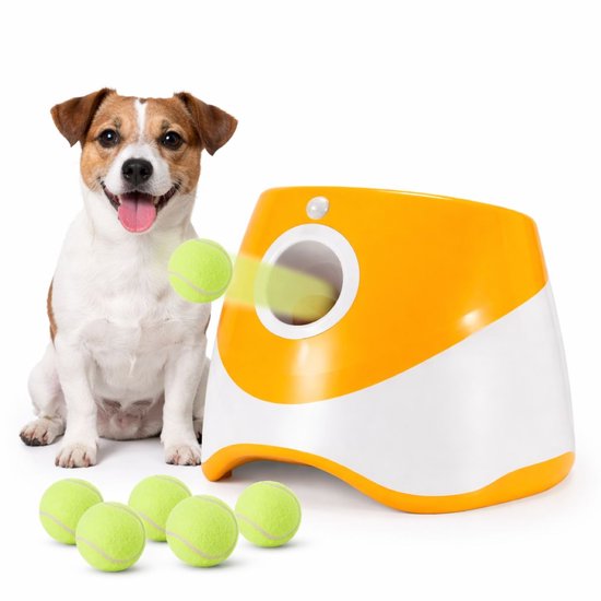 Ceruzo Ballwerfer für Hunde – Automatisch – 6 Bälle – 3 Wurfweiten – Wiederaufladbar