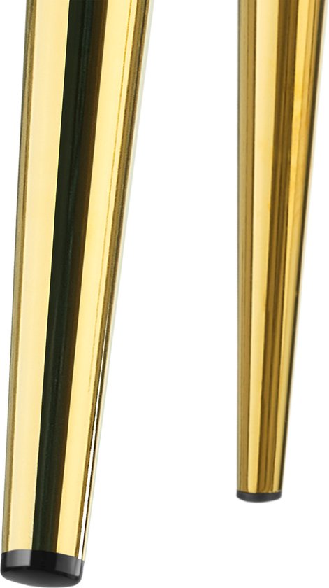 tectake® Esszimmerstuhl Avane - Samtoptik - Ergonomischer Polsterstuhl mit goldenen Stahlbeinen - Belastbarkeit 120 kg - Moderner Esszimmer- und Küchenstuhl - 2er Set - Taupe