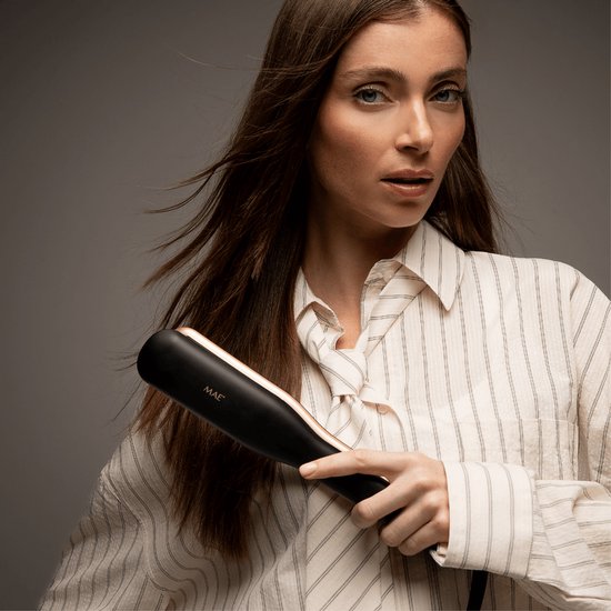 MAE® Steam Straight – Glätteisen mit Dampf – Professionelles Dampfglätteisen – schwarz