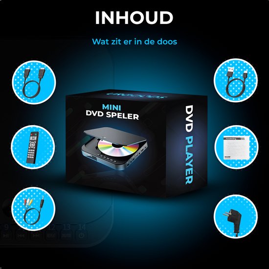 Urgoods - Mini-DVD-Player - mit HDMI - 1080P Full HD - Schwarz