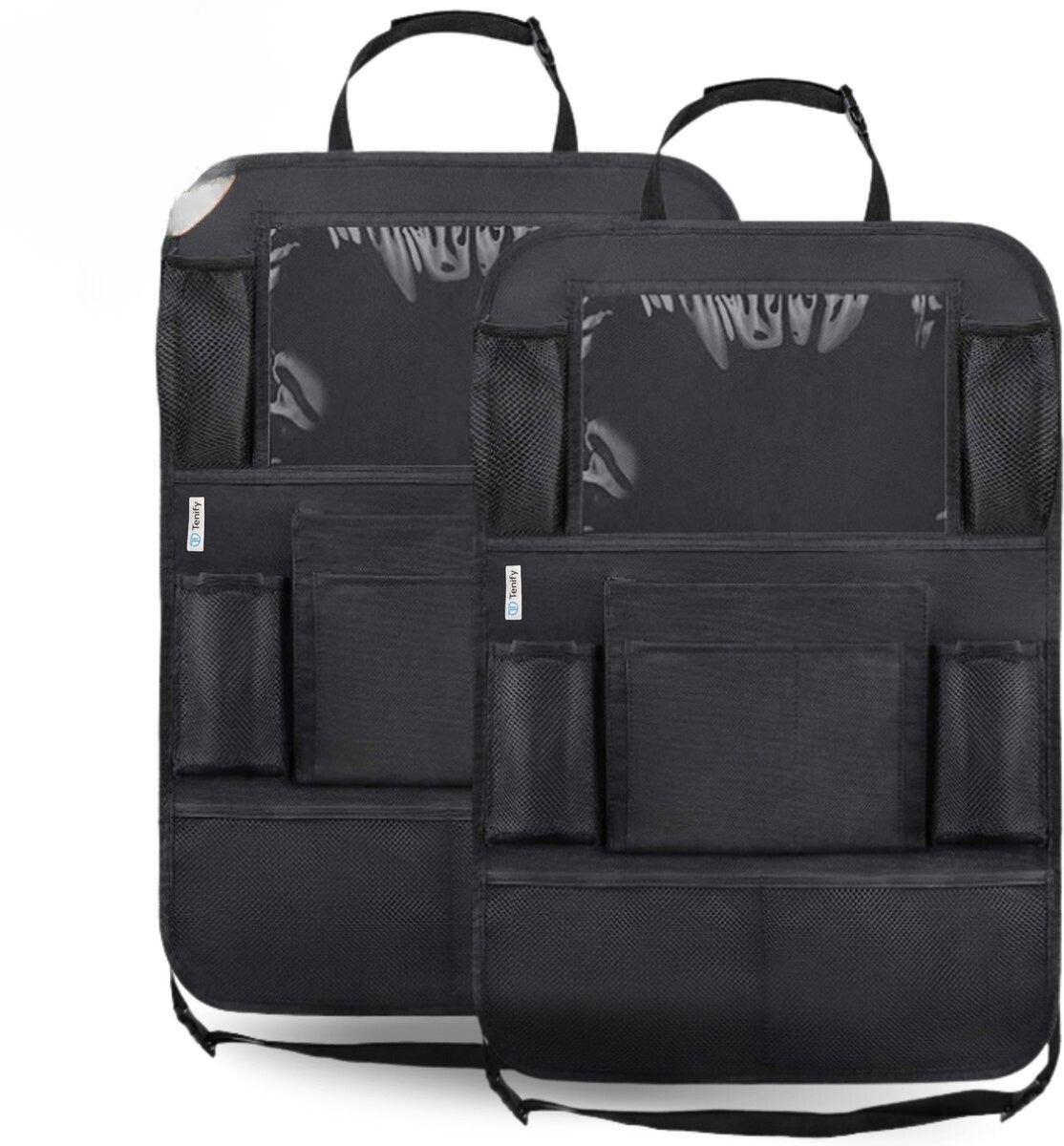 Hochwertiger, luxuriöser und stabiler Auto-Organizer mit Tablet-Halterung - 2er-Set - Extra Stauraum - Schutz - Autositz - Zubehör