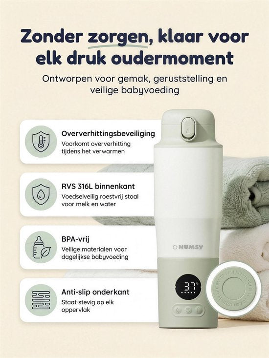 Numsy tragbarer Flaschenwärmer Heat & Go Pro – kabelloser Flaschenwärmer – Milchwärmer für Babys
