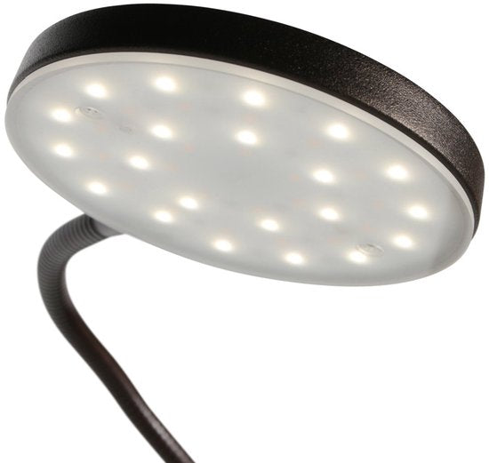 Stehlampe Platu 3351CA – dimmbar mit einstellbarer Lichtfarbe, brauner Kunststoff und Metall, trendiges Design, Mexlite, ideal für den Innenbereich