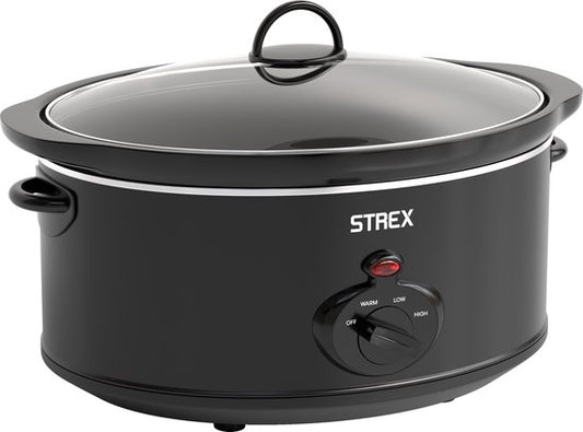 Strex Slowcooker 6.5L - Herausnehmbarer Keramik-Innenbehälter - Warmhaltefunktion - Slow Cooker - Schwarz