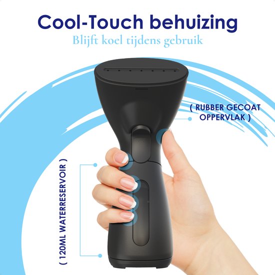 Samako SteamWave Kleidungsdämpfer - Leistungsstarker Handdampfer - Handdampfgerät - Dampfbügeleisen - Kompakt für unterwegs - Schwarz