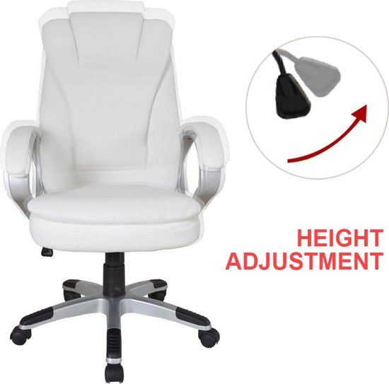 VDD Gaming Schreibtischstuhl - Ergonomisch verstellbar - Weiß - 62x50x115cm