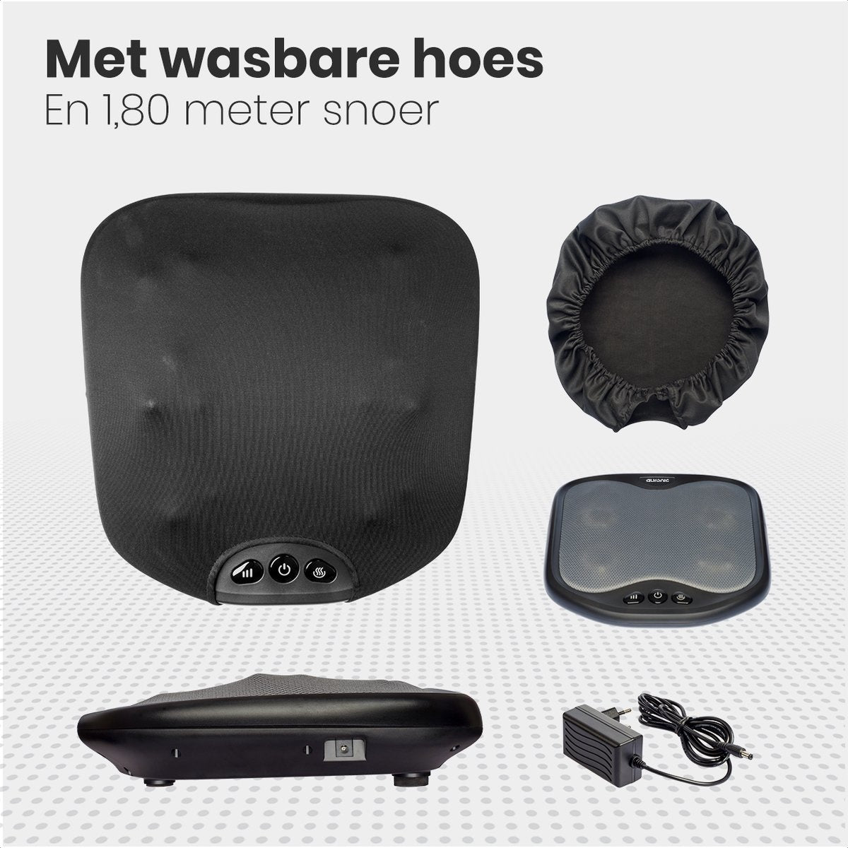 Auronic - Fußmassagegerät - 18 Shiatsu-Massageköpfe - Wärmefunktion - Schwarz