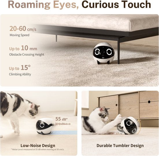 Enabot ROLA Mini – Intelligenter Roboter für Haustiere – 2304×1296-Kamera – 5000-mAh-Akku