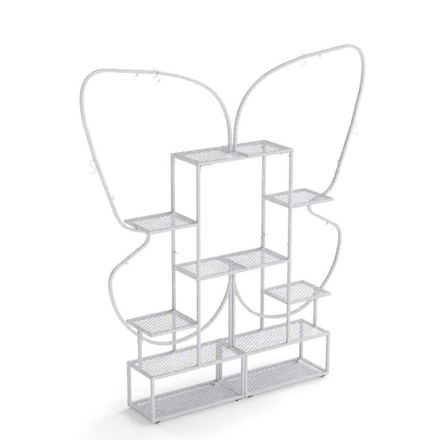 Coast Pflanzenständer mit 6 Ebenen – Schmetterlingsform – 4 Aufhängehaken – weiß