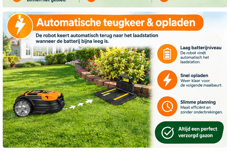 LawnMaster VBRM18AMIDR Mähroboter – Gelb – 72,5 x 42,5 x 32,3 cm – Bis zu 500 m²