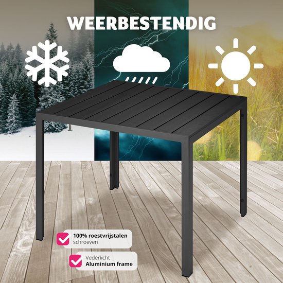 tectake - Gartentisch Maren - Quadratisch - schwarz - 402954