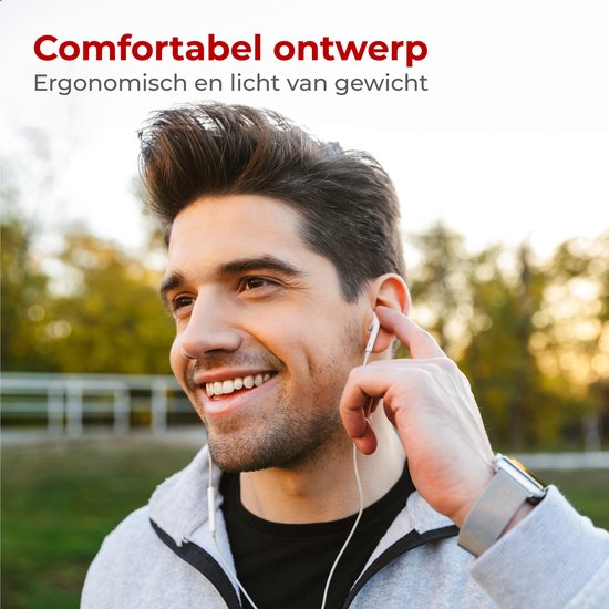 Nuvance - Ohrhörer mit Kabel und Mikrofon - Geeignet für Apple Lightning - In-Ear-Ohrstöpsel - Kopfhörer - Weiß