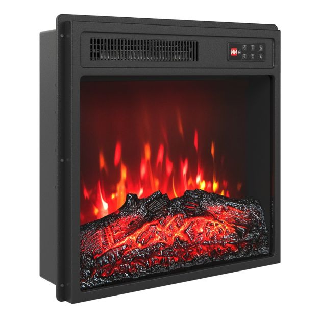 Coast Elektrokamin - 18 Zoll - Flamme - Heizung - Timer - Fernbedienung - Schwarz