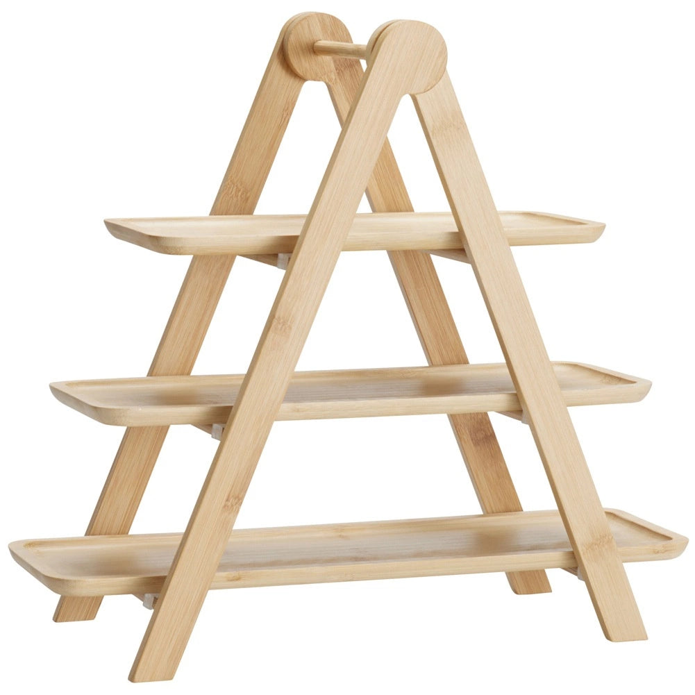 Koopman Serviertablett - 3 Etagen - Holz - 43 x 18 x 39 cm - Beige