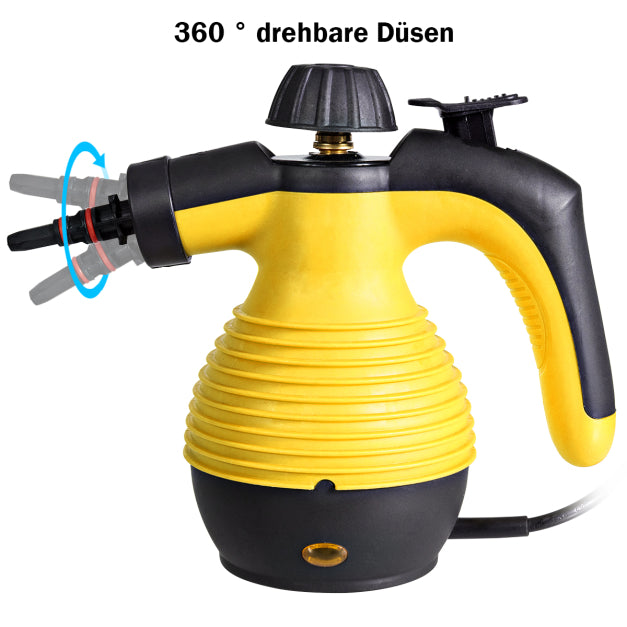 Coast Dampfreiniger - 1050W - Inkl. 9 Zubehörteile - 27 x 13,5 x 21 cm - Gelb