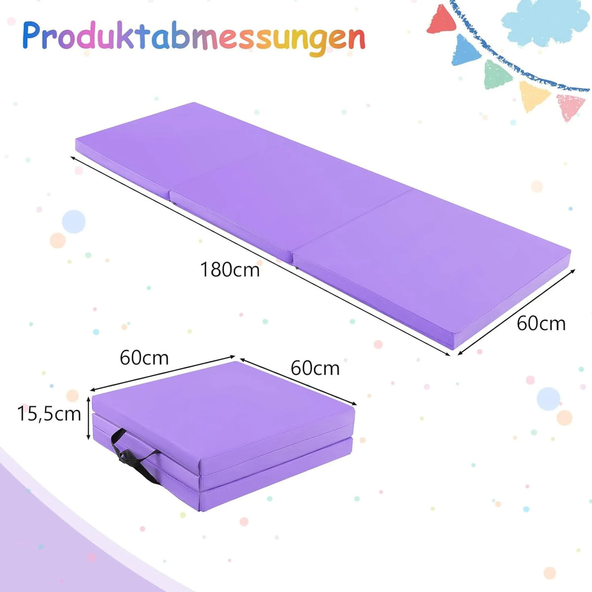 Coast Trainingsmatte - faltbar & Klettverschluss - 7,5Kg - 180 x 60 x 5 cm - Lila