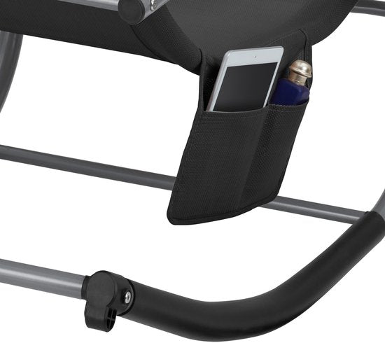 tectake® Liege Taya - Ergonomische Liege für Garten, Terrasse, Balkon - Relaxsessel mit Wippfunktion - Gartenstuhl mit bequemen Armlehnen, Kopfstütze und Ablagefach - wetterfest und wasserabweisend - 120kg Tragkraft - Beige