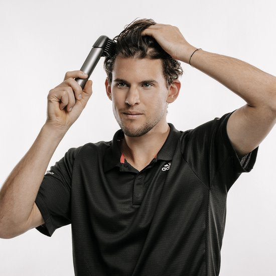 Mediashop Micro Touch Titanium Trim – Haarschneidemaschine mit Edelstahlklingen – Schneiden, Trimmen & Stylen – Haar-, Gesichts- und Körpertrimmer – 5 Aufsätze – Haarschneidemaschine – empfohlen von Dominic Thiem