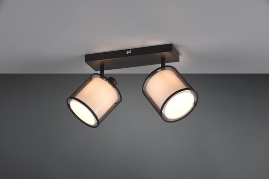 Trio leuchten - LED-Deckenstrahler - Deckenleuchte - E14-Fassung - 2-flammig - Rechteckig - Schwarz - Aluminium