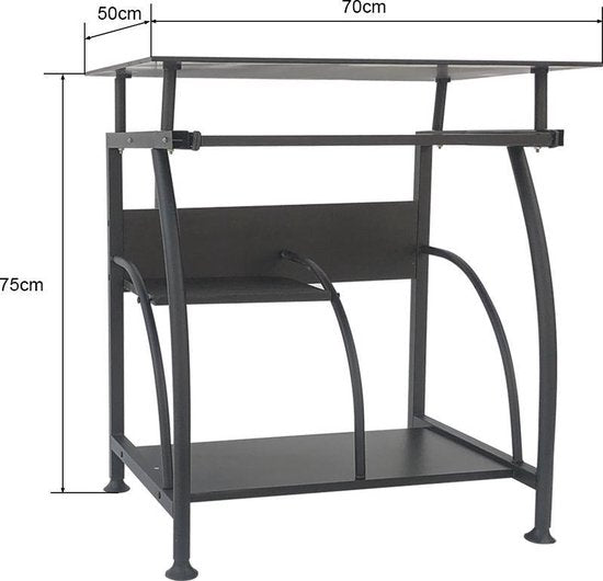 Schreibtisch Laptop-Computertisch - platzsparend - 70 cm x 50 cm - schwarz