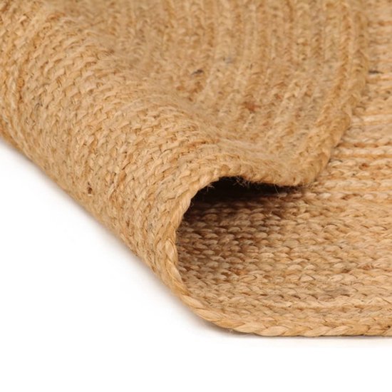 vidaXL – Teppich – rund – 240 cm – geflochten – Jute