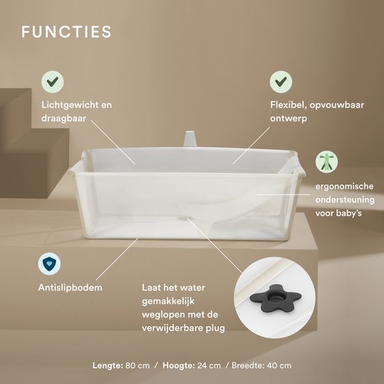 Stokke® Flexi Bath® XL + Badeeinsatz-Set | Sandy Beige