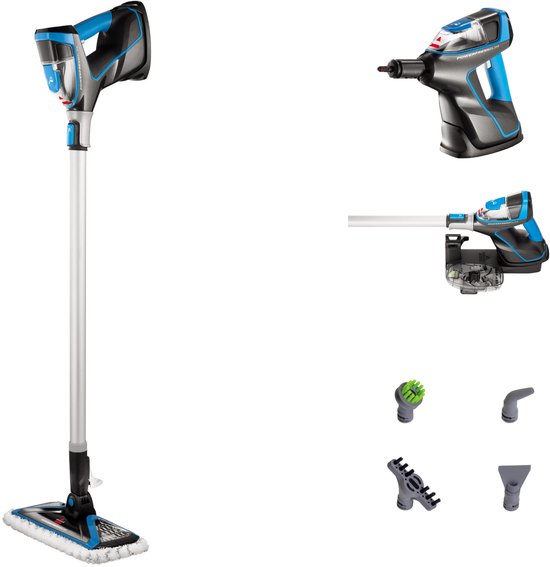 BISSELL PowerFresh Slim Steam Dampfreiniger 1500 W – 3-in-1-Dampfmopp – Multifunktionaler Handdampfreiniger u. a. für Bad und Küche – Mopp für Hart- und Holzböden – Leichtgewicht 1,9 kg – Inkl. 4 Aufsätze – 2234N