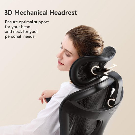 SIHOO Doro C300 Ergonomischer Bürostuhl – 3D-Armlehnen – Selbstanpassende Lendenwirbelstütze – Intelligenter Gewichtsmechanismus – Netz-Rückenlehne – 3 Neigungspositionen – TÜV/SGS-zertifiziert – Bis zu 150 kg – 70 x 69 x 128 cm – Schwarz