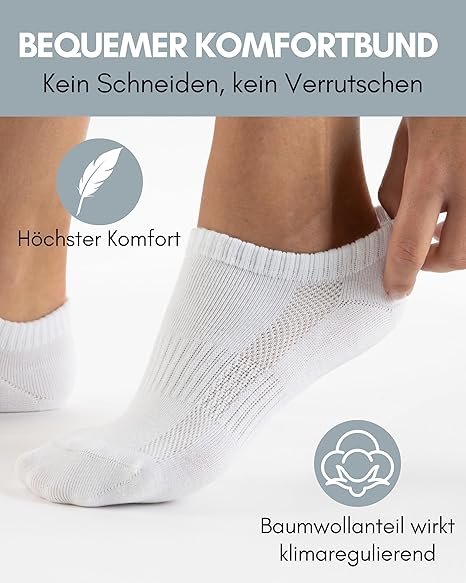 HELDENWERK Premium-Trainersocken - 10 Paar - kurze Sportsocken für Damen und Herren - gekämmte Baumwolle, Komfortbund & nahtlos - Anti-Schweiß - Schwarz, Weiß, Grau