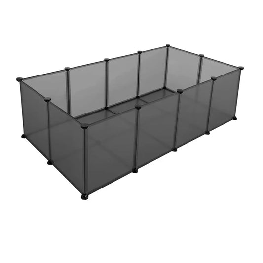 Songmics Multifunktionaler Haustierkäfig und Trainingspark – 143 x 71 x 47 cm – Grau mit 20 Elementen